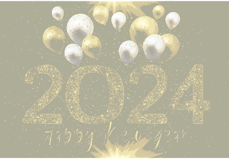 Złoty napis szczęśliwego nowego roku 2024